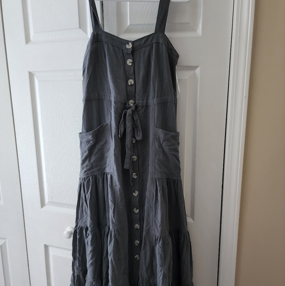 COPY - NWT Malibu Bum | Grey Button Up Maxi Dress - Picture 3 of 6